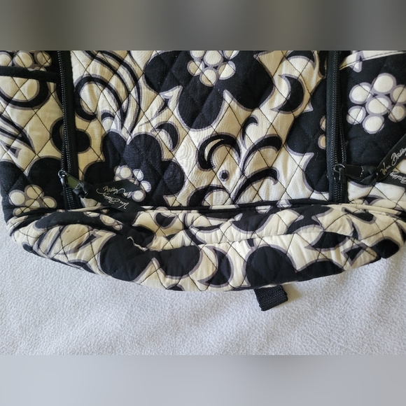 Vera Bradley Retired Pattern Night And Day - Floral Black and White Backpack - Picture 14 of 16